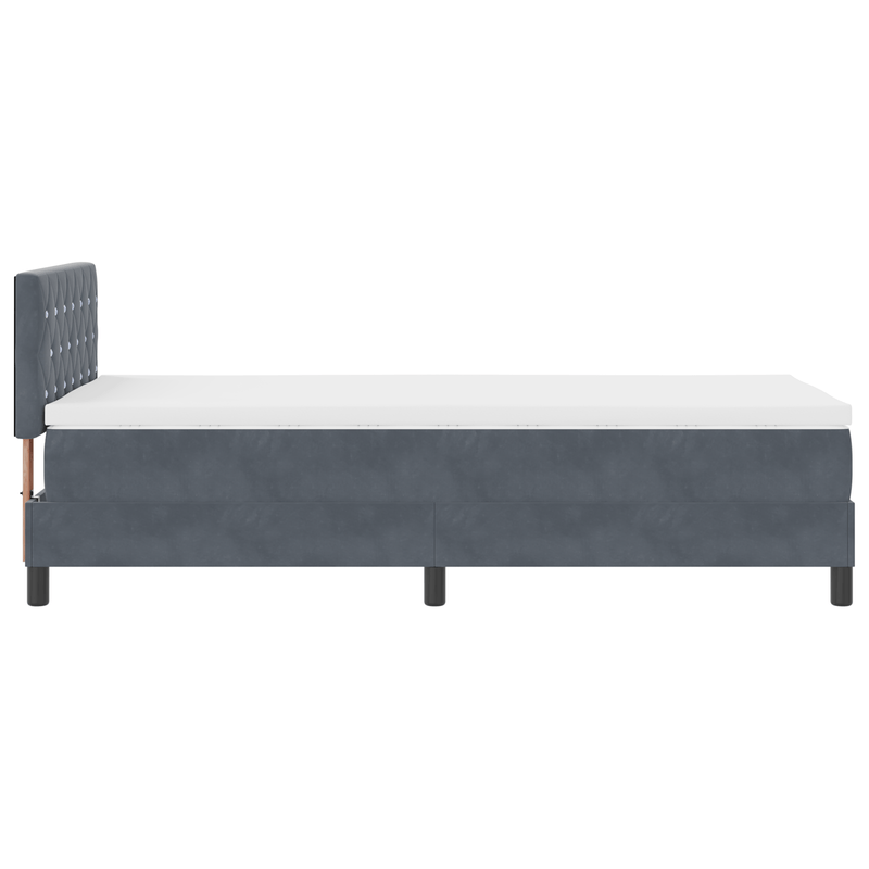 Casa si Gradina - Mobilier - Paturi si accesorii - Paturi - Pat box spring cu saltea & LED, gri inchis, 90x200 cm, catifea - Infinity.ro