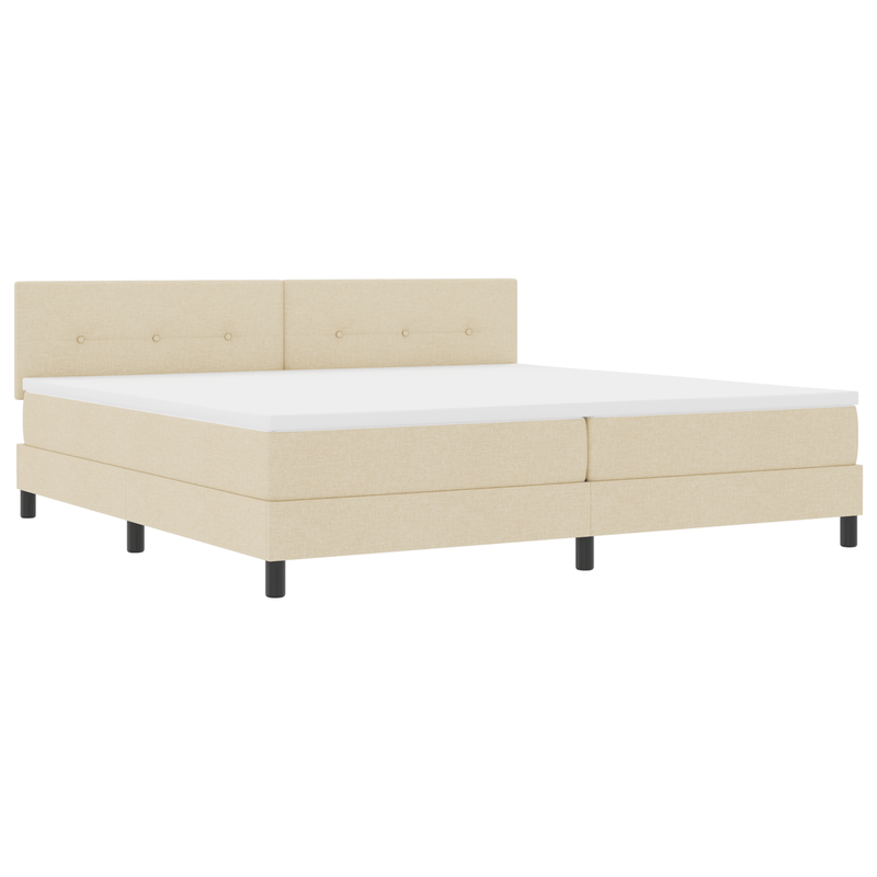Casa si Gradina - Mobilier - Paturi si accesorii - Paturi - Pat cu saltea si LED Crem 200x200 cm Tesatura - Infinity.ro
