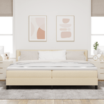 Casa si Gradina - Mobilier - Paturi si accesorii - Paturi - Pat cu saltea si LED Crem 200x200 cm Tesatura - Infinity.ro