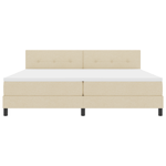Casa si Gradina - Mobilier - Paturi si accesorii - Paturi - Pat cu saltea si LED Crem 200x200 cm Tesatura - Infinity.ro