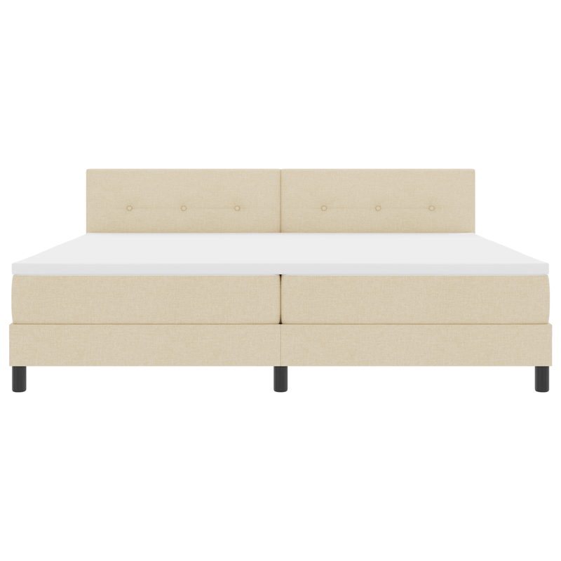Casa si Gradina - Mobilier - Paturi si accesorii - Paturi - Pat cu saltea si LED Crem 200x200 cm Tesatura - Infinity.ro