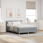 Casa si Gradina - Mobilier - Paturi si accesorii - Paturi - Pat cu Saltea si LED Gri Deschis 140x190 cm Tesatura - Infinity.ro