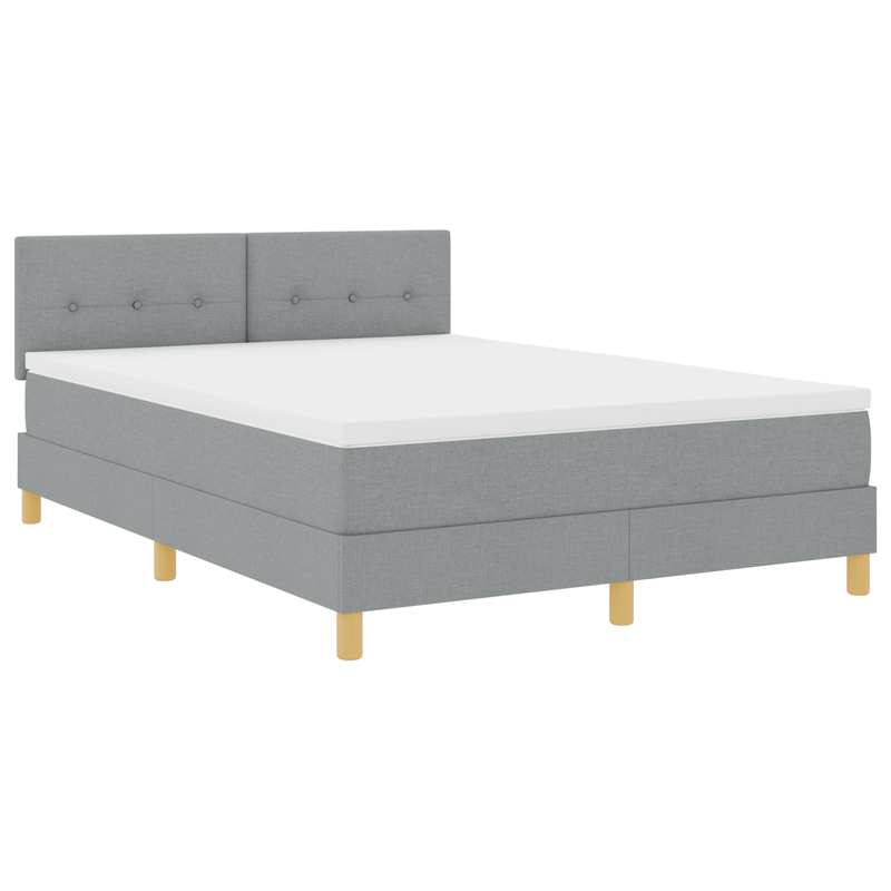 Casa si Gradina - Mobilier - Paturi si accesorii - Paturi - Pat cu Saltea si LED Gri Deschis 140x190 cm Tesatura - Infinity.ro