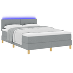 Casa si Gradina - Mobilier - Paturi si accesorii - Paturi - Pat cu Saltea si LED Gri Deschis 140x190 cm Tesatura - Infinity.ro