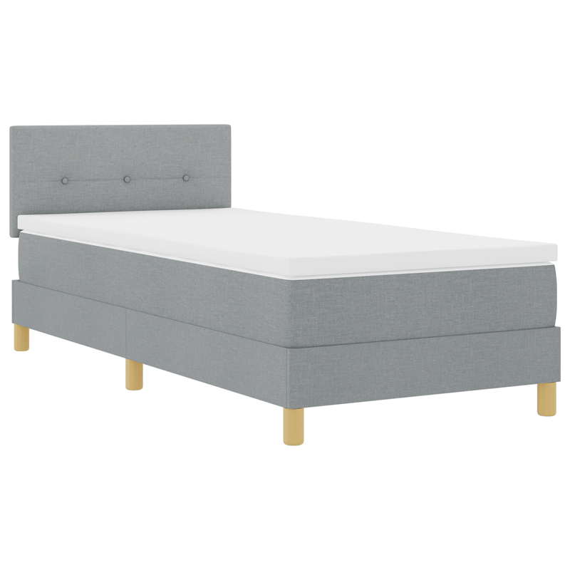 Casa si Gradina - Mobilier - Paturi si accesorii - Paturi - Pat cu suport de arcuri cu saltea & LED Gri deschis 80x200 cm Tesatura - Infinity.ro