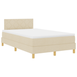 Casa si Gradina - Mobilier - Paturi si accesorii - Paturi - Pat cu arcuri crem cu saltea si lumini LED 120x200 cm Tesatura - Infinity.ro