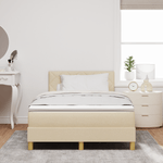 Casa si Gradina - Mobilier - Paturi si accesorii - Paturi - Pat cu arcuri crem cu saltea si lumini LED 120x200 cm Tesatura - Infinity.ro