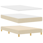 Casa si Gradina - Mobilier - Paturi si accesorii - Paturi - Pat cu arcuri crem cu saltea si lumini LED 120x200 cm Tesatura - Infinity.ro