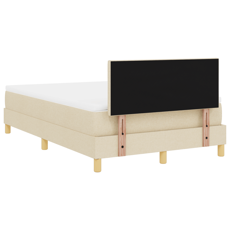 Casa si Gradina - Mobilier - Paturi si accesorii - Paturi - Pat cu arcuri crem cu saltea si lumini LED 120x200 cm Tesatura - Infinity.ro