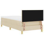 Casa si Gradina - Mobilier - Paturi si accesorii - Paturi - Pat cu arcuri cu saltea & LED Crem 90x200 cm Tesatura - Infinity.ro
