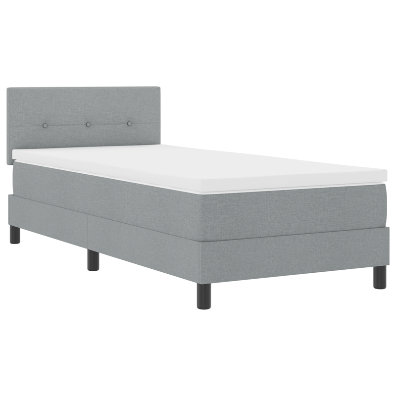 Casa si Gradina - Mobilier - Paturi si accesorii - Paturi - Pat cu arcuri si saltea cu LED Gri deschis 90x190 cm Tesatura - Infinity.ro