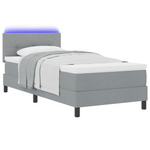 Casa si Gradina - Mobilier - Paturi si accesorii - Paturi - Pat cu arcuri si saltea cu LED Gri deschis 90x190 cm Tesatura - Infinity.ro