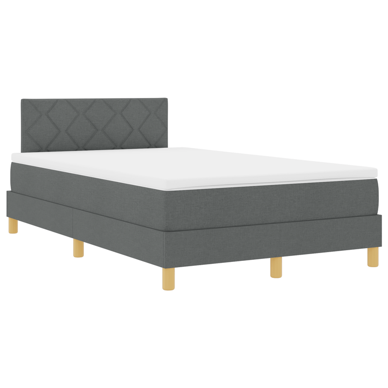 Casa si Gradina - Mobilier - Paturi si accesorii - Paturi - Pat cu arcuri cu saltea & LED Gri inchis 120x200 cm Tesatura - Infinity.ro