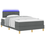 Casa si Gradina - Mobilier - Paturi si accesorii - Paturi - Pat cu arcuri cu saltea & LED Gri inchis 120x200 cm Tesatura - Infinity.ro