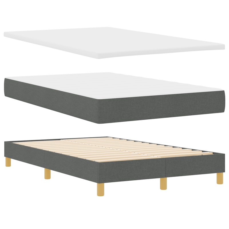 Casa si Gradina - Mobilier - Paturi si accesorii - Paturi - Pat cu arcuri cu saltea & LED Gri inchis 120x200 cm Tesatura - Infinity.ro