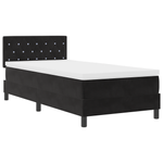 Casa si Gradina - Mobilier - Paturi si accesorii - Paturi - Pat box spring cu saltea & LED, negru, 90x190 cm, catifea - Infinity.ro