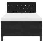 Casa si Gradina - Mobilier - Paturi si accesorii - Paturi - Pat box spring cu saltea & LED, negru, 90x190 cm, catifea - Infinity.ro