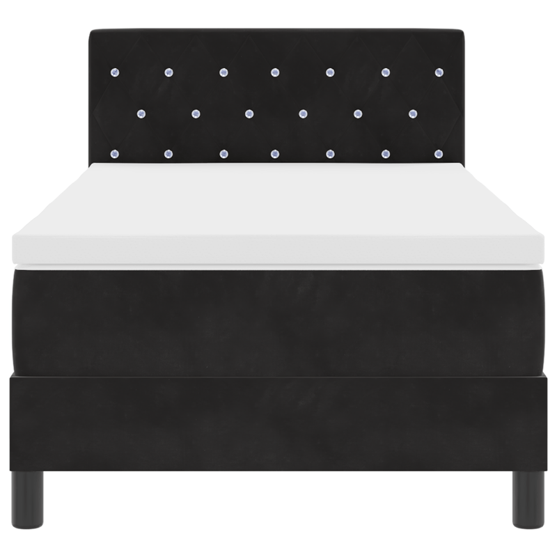 Casa si Gradina - Mobilier - Paturi si accesorii - Paturi - Pat box spring cu saltea & LED, negru, 90x190 cm, catifea - Infinity.ro