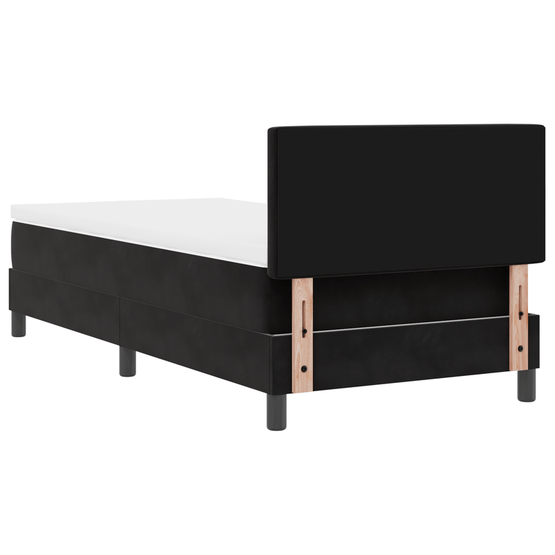 Casa si Gradina - Mobilier - Paturi si accesorii - Paturi - Pat box spring cu saltea & LED, negru, 90x190 cm, catifea - Infinity.ro