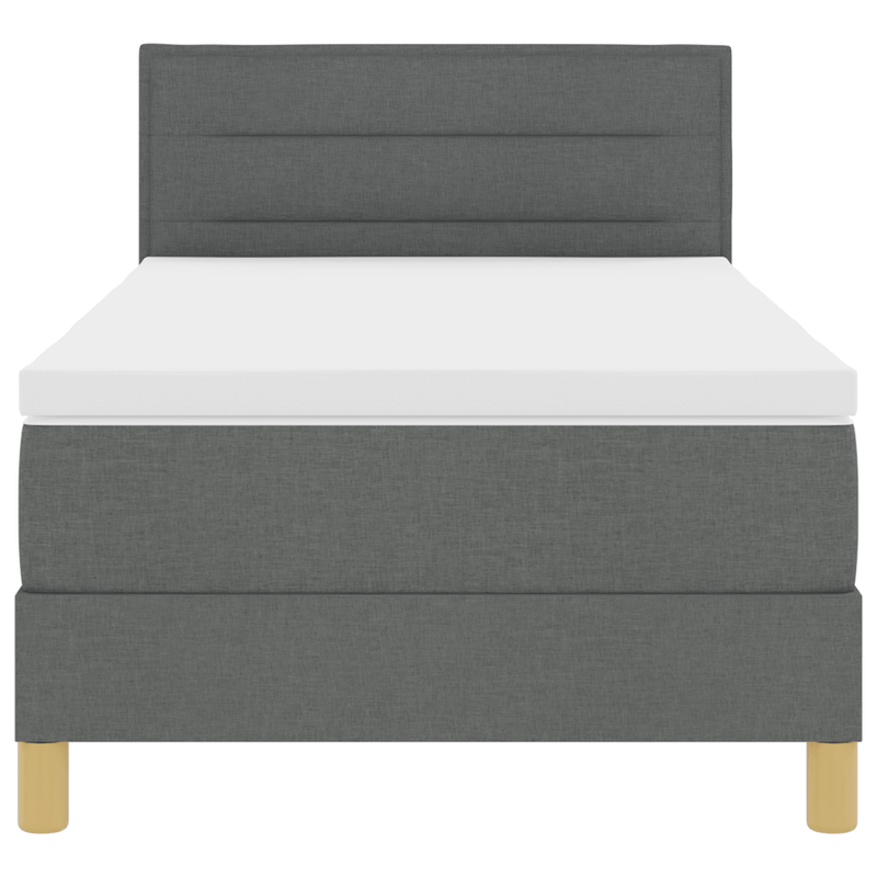Casa si Gradina - Mobilier - Paturi si accesorii - Paturi - Pat Box Spring cu Saltea & LED Gri Inchis 90x190 cm Tesatura - Infinity.ro