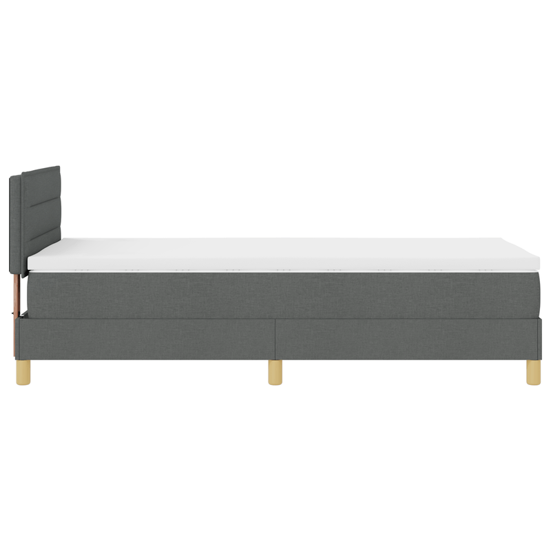 Casa si Gradina - Mobilier - Paturi si accesorii - Paturi - Pat Box Spring cu Saltea & LED Gri Inchis 90x190 cm Tesatura - Infinity.ro