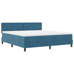 Casa si Gradina - Mobilier - Paturi si accesorii - Paturi - Pat box spring cu saltea &LED albastru inchis 180x200cm catifea - Infinity.ro