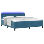 Casa si Gradina - Mobilier - Paturi si accesorii - Paturi - Pat box spring cu saltea &LED albastru inchis 180x200cm catifea - Infinity.ro