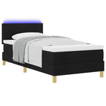 Casa si Gradina - Mobilier - Paturi si accesorii - Paturi - Pat cu suport cu saltea si LED Negru 90x190 cm Tesatura - Infinity.ro
