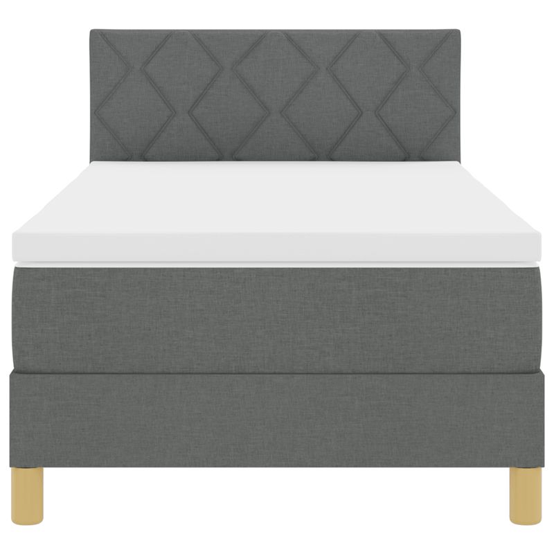 Casa si Gradina - Mobilier - Paturi si accesorii - Paturi - Pat Box Spring cu Saltea & LED Gri inchis 100x200 cm Tesatura - Infinity.ro
