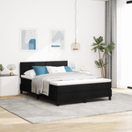 Casa si Gradina - Mobilier - Paturi si accesorii - Paturi - Pat Box Spring cu Saltea si LED Negru 160x200 cm Stoff - Infinity.ro