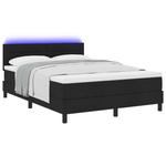 Casa si Gradina - Mobilier - Paturi si accesorii - Paturi - Pat Box Spring cu Saltea si LED Negru 160x200 cm Stoff - Infinity.ro