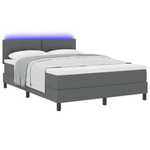 Casa si Gradina - Mobilier - Paturi si accesorii - Paturi - Pat Box Spring cu Saltea si LED Gri Inchis 160x200 cm Textil - Infinity.ro