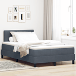 Casa si Gradina - Mobilier - Paturi si accesorii - Paturi - Pat box spring cu saltea & LED, gri inchis, 120x200 cm catifea - Infinity.ro