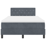 Casa si Gradina - Mobilier - Paturi si accesorii - Paturi - Pat box spring cu saltea & LED, gri inchis, 120x200 cm catifea - Infinity.ro