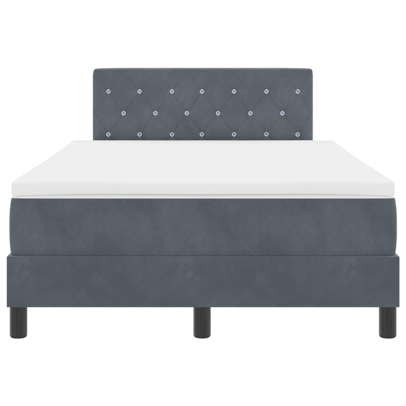 Casa si Gradina - Mobilier - Paturi si accesorii - Paturi - Pat box spring cu saltea & LED, gri inchis, 120x200 cm catifea - Infinity.ro
