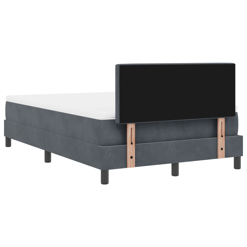 Casa si Gradina - Mobilier - Paturi si accesorii - Paturi - Pat box spring cu saltea & LED, gri inchis, 120x200 cm catifea - Infinity.ro