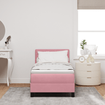 Casa si Gradina - Mobilier - Paturi si accesorii - Paturi - Pat box spring cu saltea & LED, roz, 80x200 cm catifea - Infinity.ro