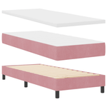 Casa si Gradina - Mobilier - Paturi si accesorii - Paturi - Pat box spring cu saltea & LED, roz, 80x200 cm catifea - Infinity.ro