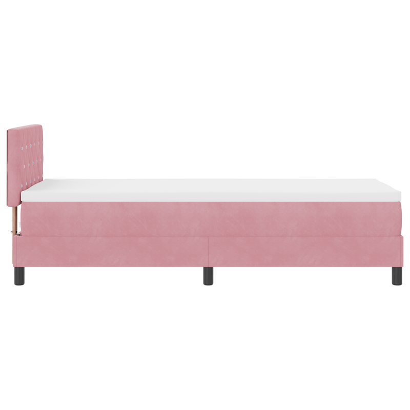 Casa si Gradina - Mobilier - Paturi si accesorii - Paturi - Pat box spring cu saltea & LED, roz, 80x200 cm catifea - Infinity.ro