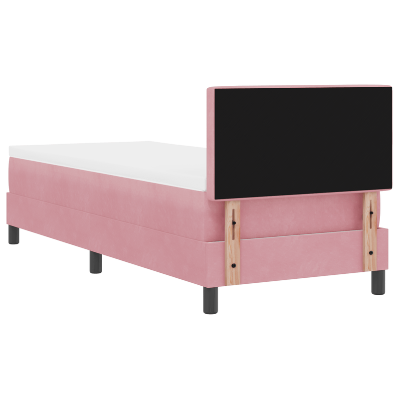 Casa si Gradina - Mobilier - Paturi si accesorii - Paturi - Pat box spring cu saltea & LED, roz, 80x200 cm catifea - Infinity.ro