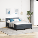 Casa si Gradina - Mobilier - Paturi si accesorii - Paturi - Pat box spring cu saltea & LED, gri inchis, 160x200 cm catifea - Infinity.ro