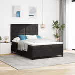 Casa si Gradina - Mobilier - Paturi si accesorii - Paturi - Pat box spring cu saltea & LED, negru, 140x200 cm catifea - Infinity.ro