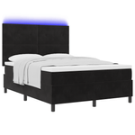 Casa si Gradina - Mobilier - Paturi si accesorii - Paturi - Pat box spring cu saltea & LED, negru, 140x200 cm catifea - Infinity.ro