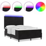 Casa si Gradina - Mobilier - Paturi si accesorii - Paturi - Pat box spring cu saltea & LED, negru, 140x200 cm catifea - Infinity.ro