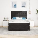Casa si Gradina - Mobilier - Paturi si accesorii - Paturi - Pat box spring cu saltea & LED, negru, 140x200 cm catifea - Infinity.ro
