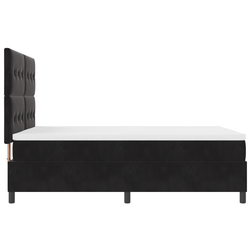 Casa si Gradina - Mobilier - Paturi si accesorii - Paturi - Pat box spring cu saltea & LED, negru, 140x200 cm catifea - Infinity.ro