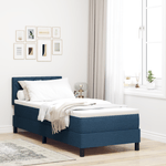 Casa si Gradina - Mobilier - Paturi si accesorii - Paturi - Pat cu arcuri si saltea & LED Bleumarin 80x200 cm Tesatura - Infinity.ro