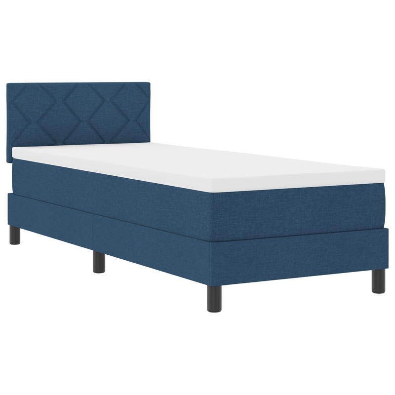 Casa si Gradina - Mobilier - Paturi si accesorii - Paturi - Pat cu arcuri si saltea & LED Bleumarin 80x200 cm Tesatura - Infinity.ro