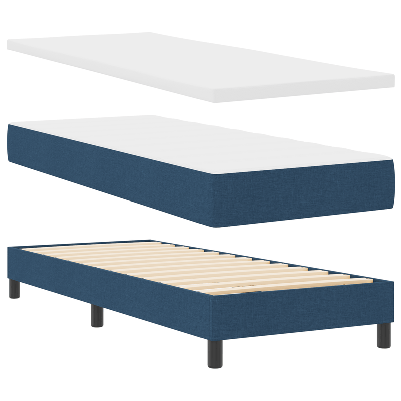 Casa si Gradina - Mobilier - Paturi si accesorii - Paturi - Pat cu arcuri si saltea & LED Bleumarin 80x200 cm Tesatura - Infinity.ro