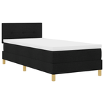 Casa si Gradina - Mobilier - Paturi si accesorii - Paturi - Pat cu arcuri cu saltea si LED negru 100x200 cm din tesatura - Infinity.ro